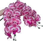FagusHome 32 Inch Artificial Phalaenopsis Flowers 6 Pcs Artificial Orchid Flowers Stem Plants for Home Décor (Pink Piebald)