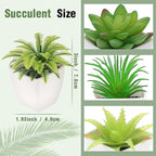 4 Pack Small Fake Plants Artificial Succulent Plants Assorted Fake Mini Succulents Plastic Plant Faux Potted Set for Home Decor Greenery Bathroom Shelf Room Indoor