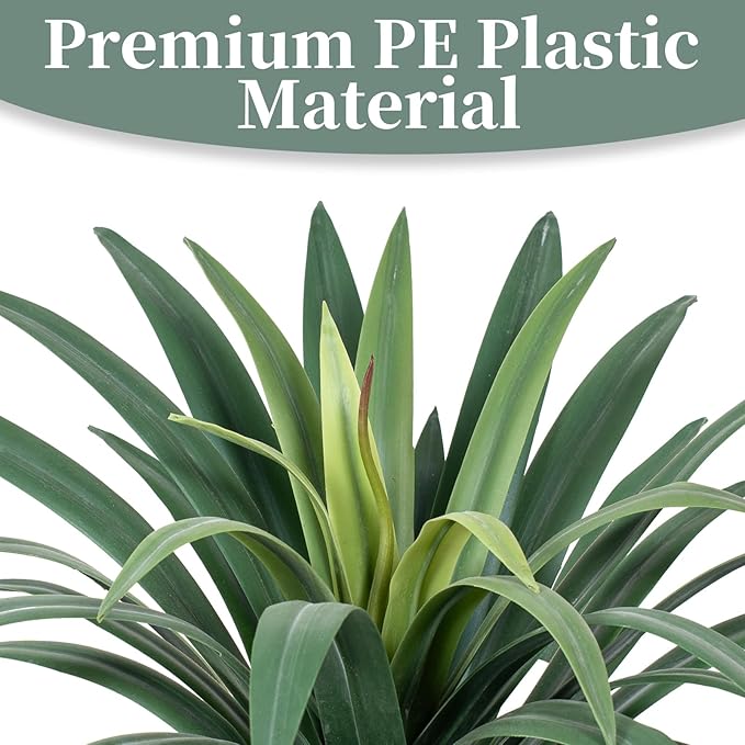 Artificial Agave Plant 15.74Inch ,UV Resistant Faux Agave Plant Outdoor, Large Fake Plants Indoor, Realistic Artificial Plants Without Pot for Outdoor Patio Garden Yard Indoor Home Decor (2 Packs)