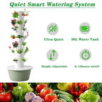 Hydroponic Tower Growing System, Vertical Garden Planter Home, with Water Pump & 30L Movable Water Tank, for Indoor Outdoor Herbs Fruits & Vegetables,7 Layer