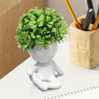 Zerzsy Small Artificial Succulents Potted Plants, Faux Succulents Desk Decoration, Fake Plants Wall Decor for Girls Gift, Home Office Bookshelf Decor - Set of 1