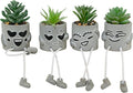 4 Pack Artificial potted Succulent Plants with Hanging Legs, Fake Mini Succulents in Pots, Faux Small Plants for Office Desk, Kitchen, Bathroom, Home Shelf Decor, Funny Office & Home Decor Accents