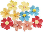 BTMIEY 10 PCS 3D Flower Ceramic Tiles,1.6" Handmade Procelain Ceramic Flowers for Artwork,Fish Tank,Vases,Living Room, Dining Table,Office, Home Floral Decor (Single-Flowered Mix Color)