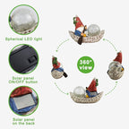 Rezpuao Garden Gnome Statue,Solar Gnomes Figurine,Outdoor Gnome Decor,Gnomes Decorations for Yard with Solar Light,Gnome Sculptures for Patio Lawn Ornaments