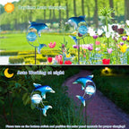 Outdoor Garden Solar Lights,Dolphin Outdoor Figurine Lights with Stakes,Waterproof Decorative Solar Decor for Patio,Yard,Lawn,Decorative Garden Stakes Present for Mom Women