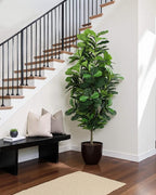 Fiddle Leaf Fig Tree 7ft Tall Artificial Tree in Plastic Pot Fake Ficus Lyrata Plants with 184 Decorative Fiddle Leaves Faux Fig Trees for Home Office Living Room Decor Indoor Outdoor