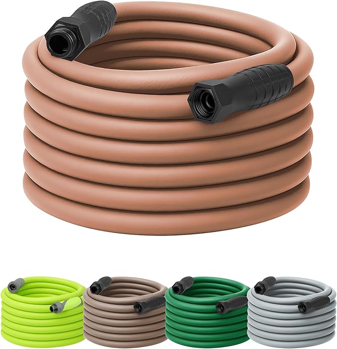 Flexzilla Colors SwivelGrip Garden Hose 5/8 in. x 75 ft., Lightweight All-Weather Water Hose, Durable and Flexible, Leak-Free Connections, Red Clay