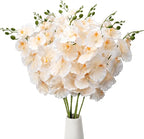 6 PCS Artificial Orchid Stems 33.5" Tall 9 Large Petals Fake Champagne Phalaenopsis Flower Arrangements for Home Wedding Living Room Table Centerpiece Office Table Decor Champagne