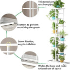 LINZINAR Plant Stand Metal Indoor Outdoor 8 Tier 9 Potted Multiple Flower Pot Holder Shelf Indoor Outdoor Planter Display Shelving Unit for Patio Garden Corner Balcony Living Room