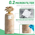 GREANER 6 Mil Grain Spawn Bags 25PCS, 6"x5"x20" Mushroom Bags for Growing with Injection Ports, Unicorn Bags Mushroom with 0.2 Micron Filter Breathable