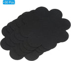 PATIKIL 4 Inch Plant Pot Hole Pad, 30 Pack Non-Woven Fabric Flower Shape Bonsai Bottom Soil Mat, Black