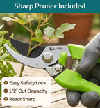 GROWIT Heavy Duty Gardening Tools - Gardening Gifts for Women, Men, Mom, Dad - Durable, Ergonomic Garden Tools Set