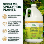 Neem Oil Spray for Plants with Peppermint Oil, Natural Plant Wash Made for Indoor and Outdoor Plants Smart Grower 128oz Gallon Refill Ready to Use Spray