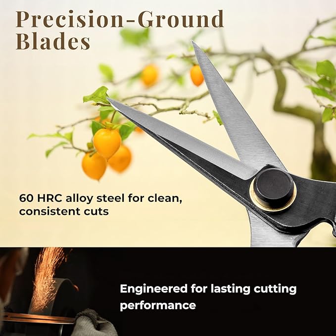 Wablade Japanese-Made Double-Edge Bonsai Pruning Shears, Precision Bud Scissors for Clean, Smooth Cuts on Soft Stems, Hand Pruner for Flowers & Plants, 5mm Capacity (Double-blade)