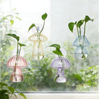 Bunmery Window Propagation Stations, 4 pcs Colored Mushroom Plant Propagation Station with Suction Cups, Easy to Install Window Hanging Planer, Indoor No Nails Glass Vase Terrarium for Plants&Flowers