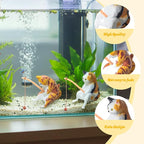 2 Pcs Aquarium Plant Holder, Fish Tank Plant Holder with Transparent Clamp for Cat Aquarium Plant Stand, Anti-Digging Tank Decor for Home Office Use by Fish Keepers with Cats