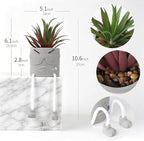 Zerzsy Succulents Plants Artificial in Cement Pots with Hanging Leg, Small Fake Plant Kitchen Shelves Decor, Cute Office Decor Faux Succulents, Succulent Pots for Desk Shelf Decorations