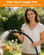 100 FT Garden Hose, Non-Expanding Water Hose, Ultra Flexible, Burst-Resistant, Kink-Free, High-Pressure Garden Hose for Easy All-Weather Use on Lawns, Gardens, and Outdoor Cleaning