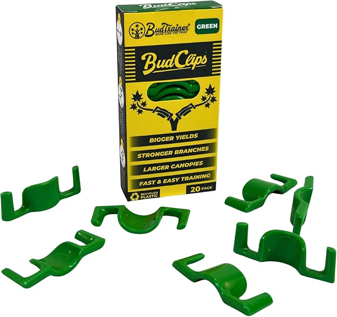 BudClips for Optimal Plant Growth | Universal Size LST Clips | Durable Plant Support Clips to Bend or Interlock Stems for Abundant Harvest | Gardening at Any Growth Stage (Green, 20pk)
