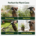 MAYGROVE Battery Powered Sprayer 0.5 Gallon, Electric Spray Bottle – Up to 7.5 Hours Long Battery Life with Fast Charging, Automatic Garden Sprayer with Adjustable Pressure, Semi-Transparent Tank