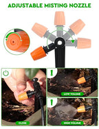 Drip Irrigation System, 40FT 1/2" Mainline & 100FT 1/4" Tubing, with Adjustable Drip Emitters Misting Sprinkler, Efficient Sprinkler System Kit for Flower Bed, Raised Bed, Greenhouse, Lawn