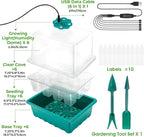 Seed Starter Tray with Grow Light, 6pcs Seed Starter Kits with Light and Humidity Domes, Timing Controller & Adjustable Brightness & 3 Light Mode, Indoor Seedling Starter Plant Germination Trays