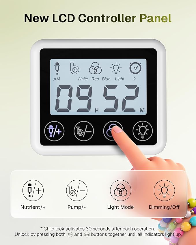 HBN Indoor Garden Hydroponics Growing System, 12 Pods Plant Germination Kit with LED Grow Light, LCD Touch Panel Quiet Automatic Hydroponic Height Adjustable - Grower Harvest Vegetable Lettuce