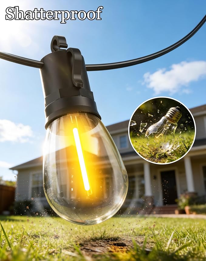 100ft-Solar-Powered-Lights-Outdoor-Waterproof-String Lights-Outside-Patio-Yard-Garden-Fence-Backyard-Deck-Porch-Balcony-Patios-Camping-Battery-Operated-LED-Fairy-Strip-Lighting-Hanging-Edison-Bulbs