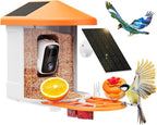 HARYMOR Bird Feeder with Camera with AI Identify Birds Species Solar Powered, Smart Bird House with Cam, 2K HD Video Live Stream, Instant Arrival Alerts - Orange