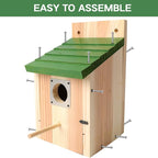 Bird Houses for Outside with Copper Guard, Thicken Cedar Wooden Nesting Box - Fit Bluebird, Finch, Swallow, Wren, Chickadee - Outdoor Garden Country Cottage Decor, Assembly Required