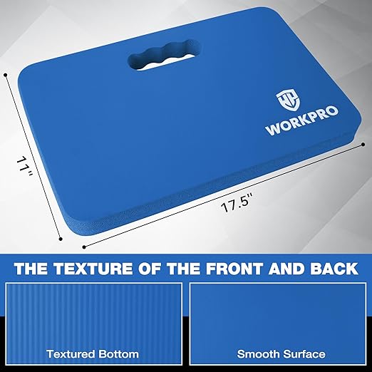 WORKPRO Extra Thick Kneeling Pad, 2-Pack, Soft NBR Foam Cushioning for Knee, Large Foam Kneeler Mat for Gardening, Bathing Baby, Exercise, Workout Supplies, 17.5 x 11 x 1.5 in, Blue