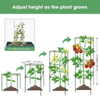 MQUPIN Tomato Cages,4 Packs Square Tomato Cage for Garden Plant Support,41 * 15 * 15in Heavy Duty Steel Plant Tower Stakes Trellis for Climbing Vegetables Flowers Fruits
