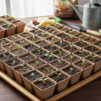 YESIACE 126 Packs Square Peat Pots, 3.15 Inch Seed Starting Pots with Drainage Holes Square Nursery Pot,Biodegradable Eco-Friendly Round Plant Seed Starter Peat Germination Seedling Trays