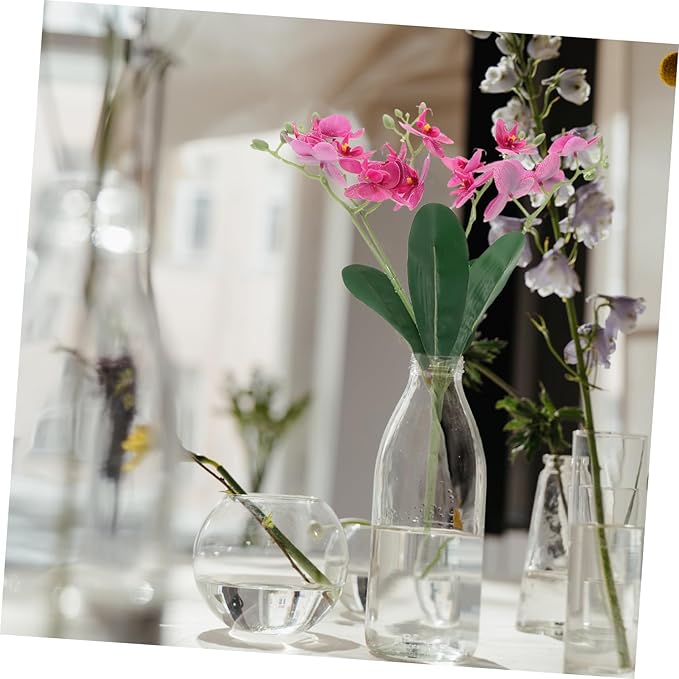 Real Touch Artificial Orchid Stems Purple Flowers for Living Room Decor