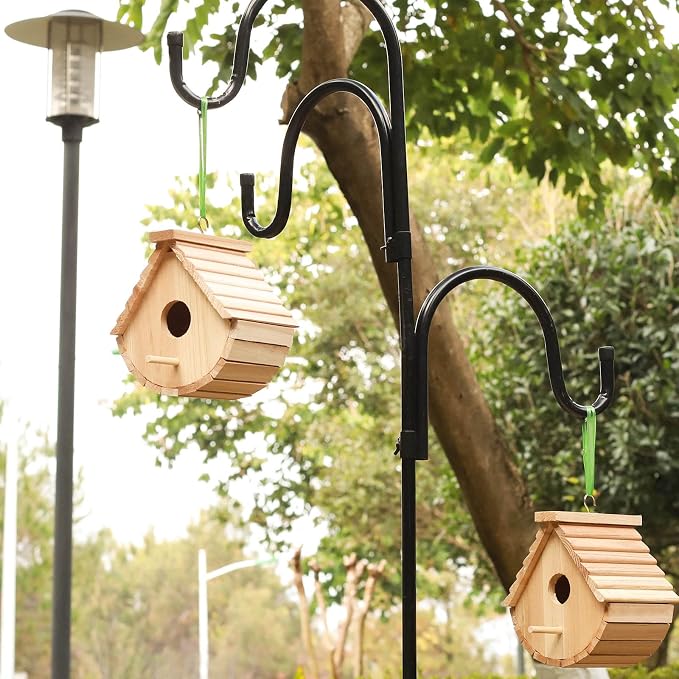 2 Pack Bird House Outside Wooden Birdhouse Set of 2, Hanging Birdhouses for Outdoor, Bluebird, Finch, Cardinals House (2Pcs)