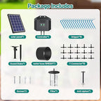 Biling 4W Solar Drip Irrigation System Kit, Digital Programmable Automatic Water Timer with 2200mAh Battery, Water-Saving Garden Watering System for 15-20 Potted Plants Outdoor/Indoor