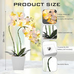 Riceshoot 2 Pack Lamp-LED Lighted Orchids Artificial Flowers, 20" White Real to Touch Faux Orchid with Pots Silk Phalaenopsis Plant for Table Centerpieces Home Office Living Room Wedding Decoration