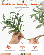 VEVOR 7FT Artificial Olive Tree with Black Pot, Tall Fake Tree with Natural Wood Trunk & Realistic Green Leaves and Fruits, Indoor Faux Plant for Home, Office, Living Room, Corner Decor