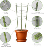 6 Pack Plant Support Cages 18 Inches Small Tomato Cages and Supports with Adjustable Rings for Garden Pots, Climbing Plants, Bonus 98 Feet Twist Ties