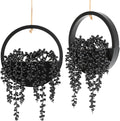 Artificial Hanging Plants Hanging Planter Fake Succulents Artificial String of Pearls with Pot and Lanyard for Home Office Wall Decoration