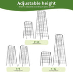 100% Metal Cucumber Trellis for Raised Bed,50"x17" A-Shape Garden Plant Support for Climbing Plants, Heavy Duty Metal Garden Trellises Plant Support for Vine Vegetables Outdoor (Black, 50"x17"(H*W))