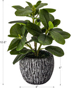 Artificial Potted Plant, Real Touch Artificial Oak Leaves Waterproof Fake Plants Indoor Outdoor, Eco Friendly Modern Concrete Greenery Plant Pots for Office Home Kitchen Shelf Farmhouse Decor