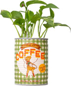 ban.do Novelty Ceramic Planter with Drainage Hole, Decorative Plant Pot, Planters for Indoor Plants, Cute Decor, Unique Planter, Coffee Can