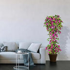 Artificial Bougainvillea Tree -5FT Faux Bougainvillea Tree with Realistic Flowers, Tall Fake Flower Tree for Indoor or Outdoor Decor, Silk Floral Plant for Living Room, Porch, Garden (Purple)