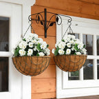 14Pcs Geranium Artificial Flowers for Outdoors Decoration Geranium Silk Flowers Outsides UV Resistant Garden Plants Faux Flower for Front Door Garden Porch Planter Patio Balcony Yard Indoor (White)
