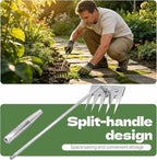 2Pcs Weed Puller Tool - 2026 Portable Manual Weeding Tools Gardening, 5 Teeth Head Stainless Steel Hand Garden Weeding Rake, Weed Remover Tool for Gardening Backyard Yard Farm Planting