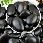 YISZM 5lbs Black Pebbles for Plants, 2-3 Inch High Polished Natural Large River Rocks for Landscaping, Decorative Stones Vase Filler Fish Tank Aquariums Garden Outdoor and Indoor DIY