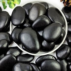 YISZM 10lbs Black Pebbles for Plants, 2-3 Inch High Polished Natural Large River Rocks for Landscaping, Decorative Stones Vase Filler Fish Tank Aquariums Garden Outdoor and Indoor DIY