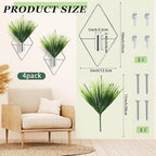 Canlierr 8 Pieces Silver Wall Decor Hanging Planters with Artificial Plants Metal Vase Indoor Aquatic Plant Holder Modern Geometric Wall Art for Home Bathroom Bedroom Living Room Office