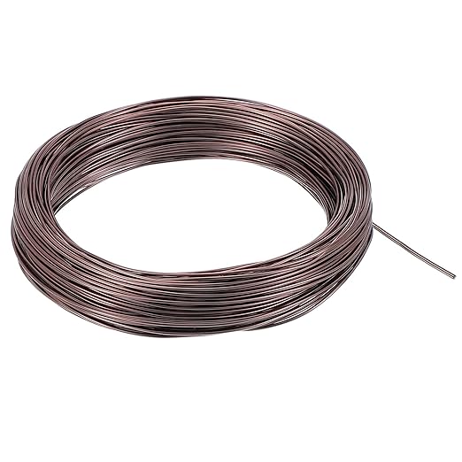 PATIKIL 1mm Bonsai Training Wire, 1 Roll Floral Wire Stems Anodized Aluminum Tree Wire 95 Feet Total for Gardening Branch Fixing, Brown